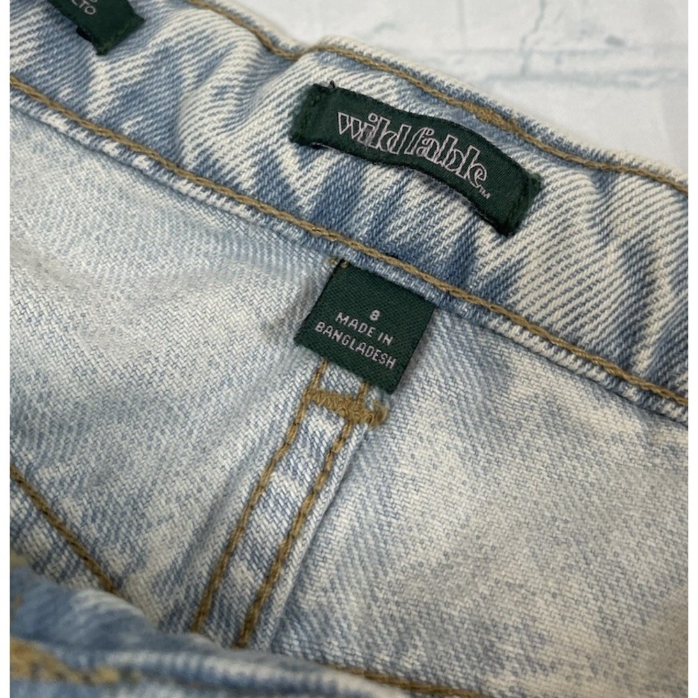 NEW Wild Fable Denim Shorts High Rise Woman's 8 Cut Off Light‎ Wash Distressed - Picture 2 of 14